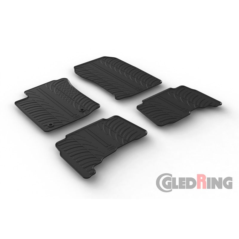 Alfombrilla goma Gledring Toyota Landcruiser Automaat 2013- (4 piezas+clips montaje) 