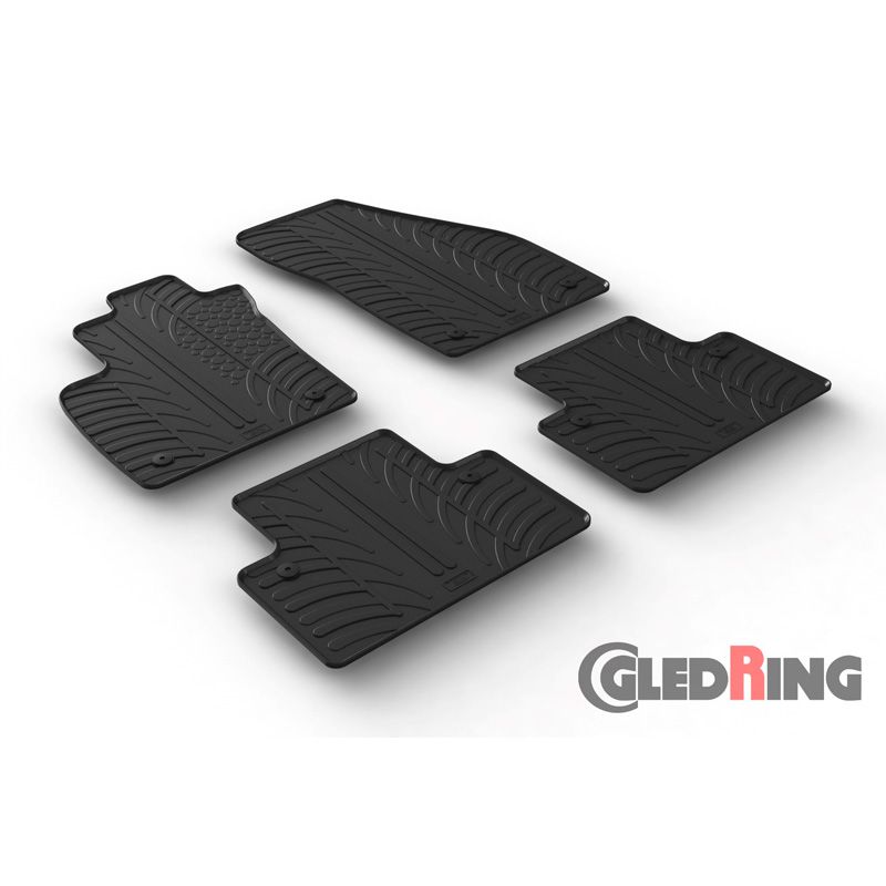 Alfombrilla goma Gledring Volvo S40/V50 2004-2011 (manual) T profiel 4-delig + montageclips) 