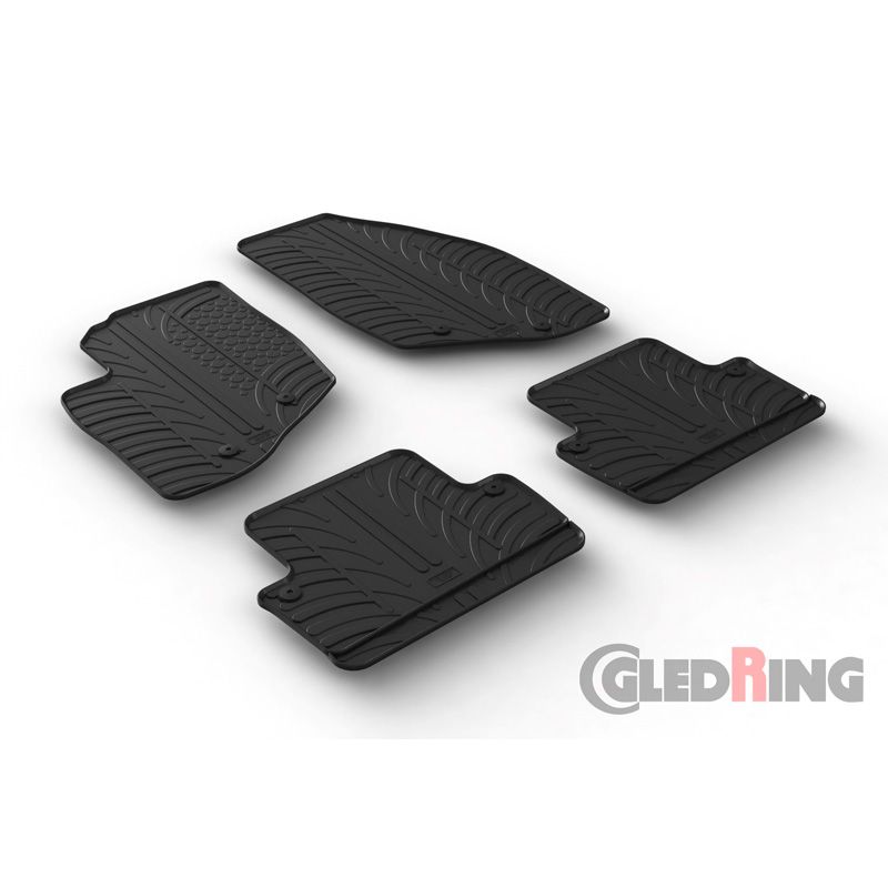 Alfombrilla goma Gledring Volvo V70/XC70 2000-2007 & S60 2000-2009 (4 piezas+clips montaje) 