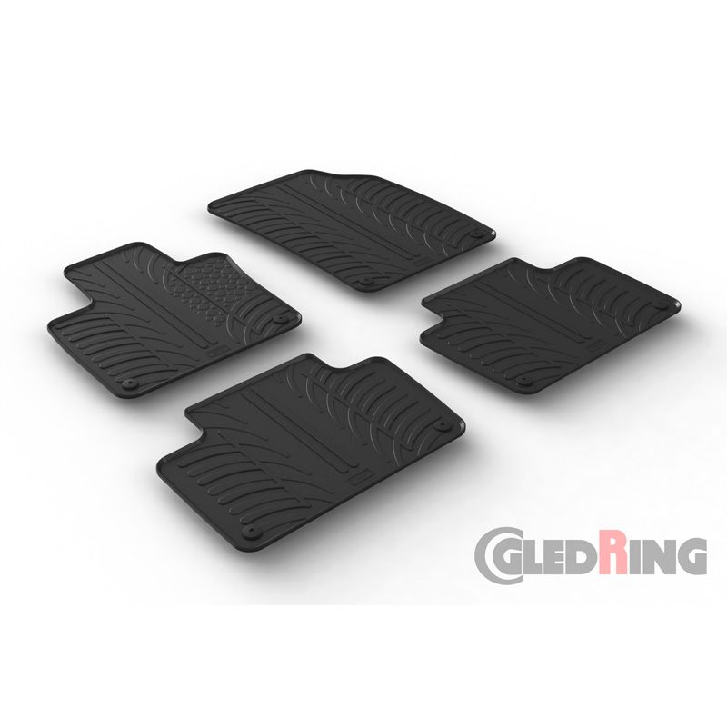 Alfombrilla goma Gledring Volvo XC90 3/2015- (4 piezas+clips montaje) 