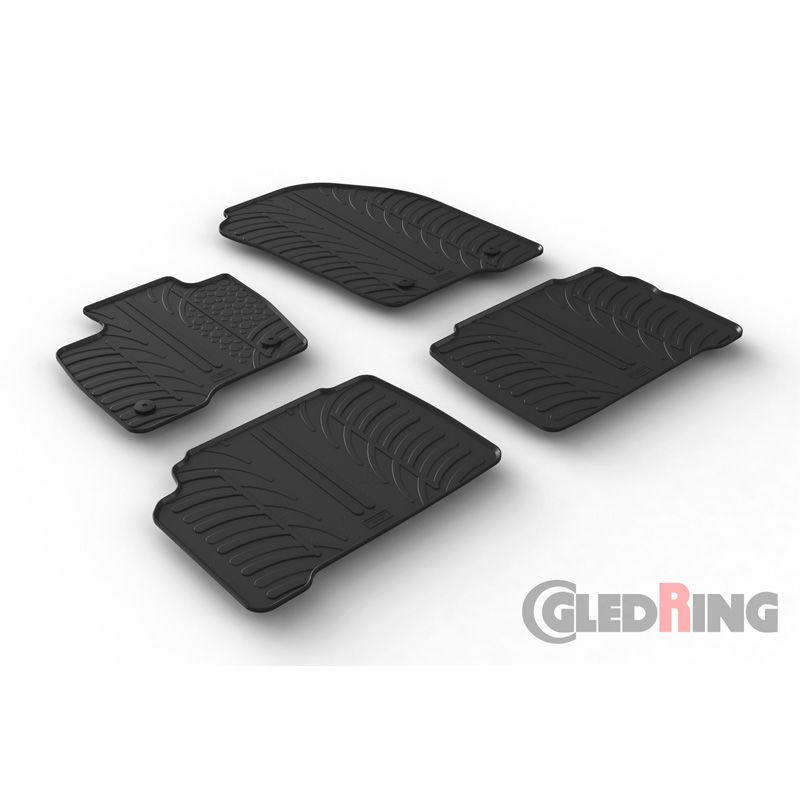 Alfombrilla goma Gledring Ford S-Max 6/2015- & Galaxy 8/2015- (4 piezas+clips montaje) 