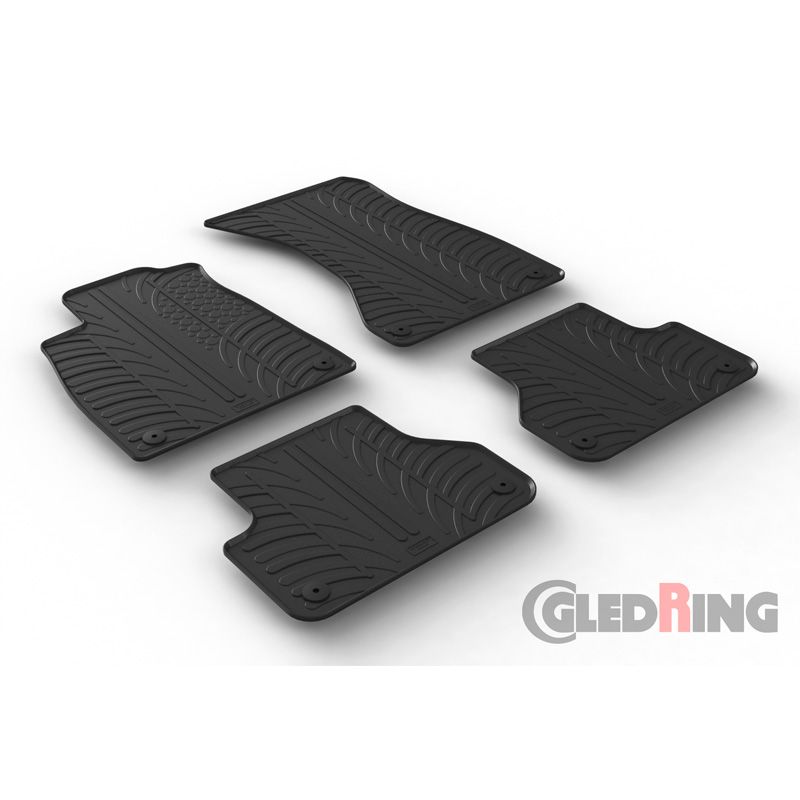 Alfombrilla goma Gledring Audi A4 2015-2021 & FL 2021- (4 piezas+clips montaje) 