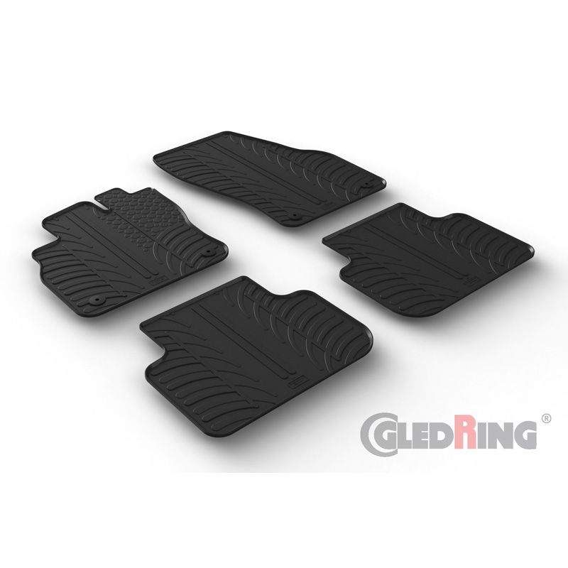 Alfombrilla goma Gledring Audi Q3 incl. Sportback 2019- (4 piezas+clips montaje) 