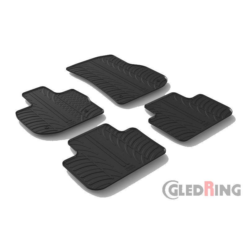 Alfombrilla goma Gledring BMW X3 (G01) 11/2017- & iX3 (G08) 2020- (4 piezas+clips montaje) 