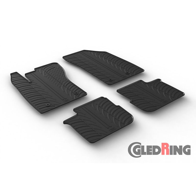 Alfombrilla goma Gledring Fiat Tipo 5-pueras/Kombi 2016-2021 (4 piezas+clips montaje) 