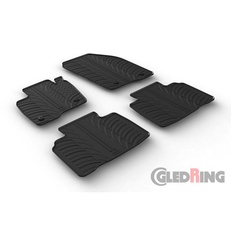 Alfombrilla goma Gledring Ford Edge 2016- (4 piezas+clips montaje) 