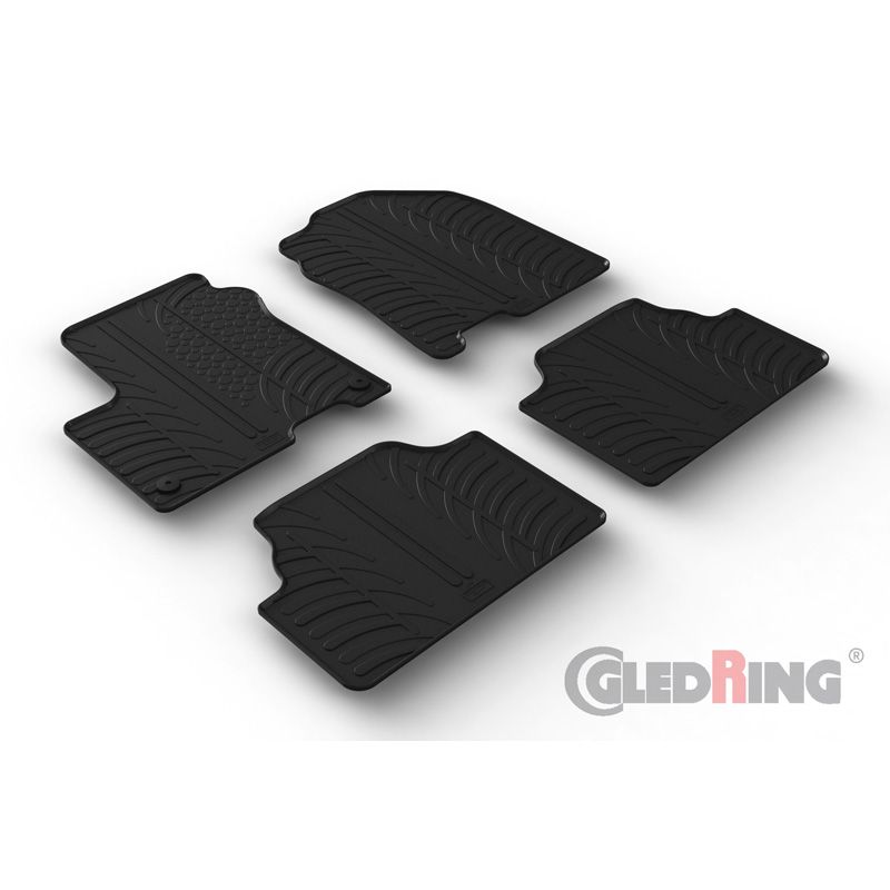 Alfombrilla goma Gledring Hyundai Kona EV 4/2018- (4 piezas+clips montaje) 