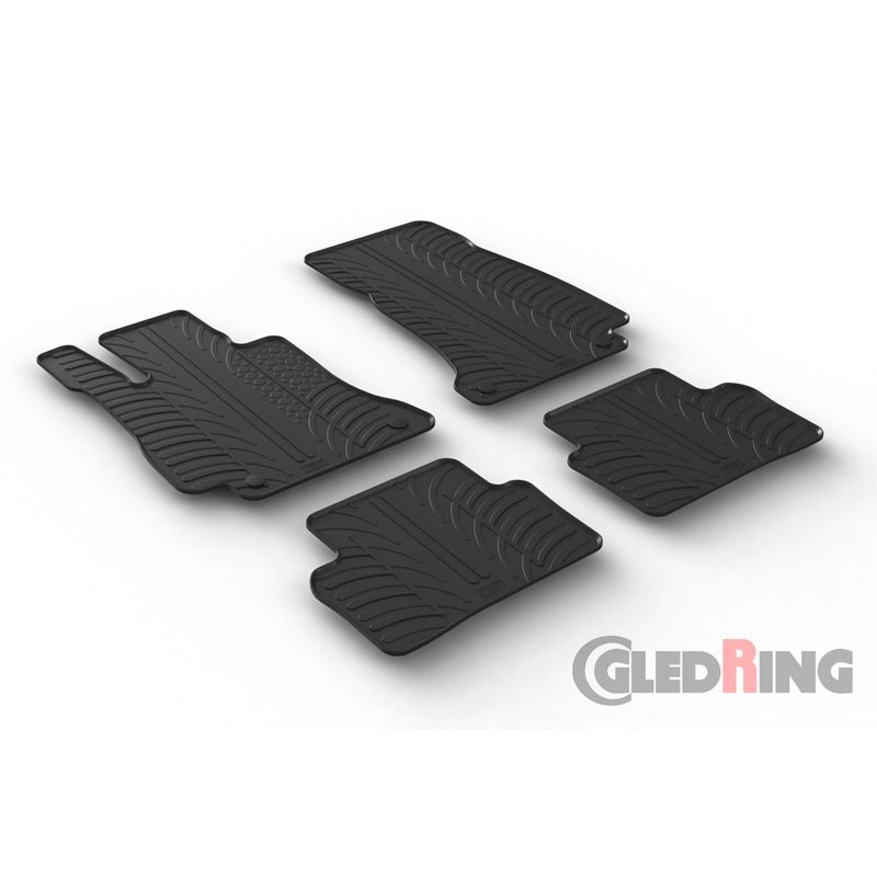 Alfombrilla goma Gledring Mercedes E-Klasse W213 Sedan/SW 3/2016- (4 piezas+clips montaje) 