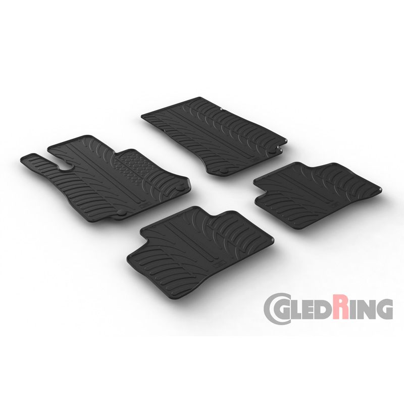 Alfombrilla goma Gledring Mercedes GLC X253 2015- & GLC Coupe C253 2016- (4 piezas+clips montaje) 