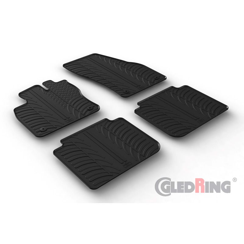 Alfombrilla goma Gledring Seat Tarraco 2019- (4 piezas+clips montaje) 