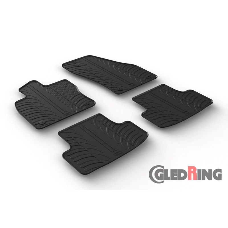 Alfombrilla goma Gledring Skoda Karoq 7/2017- (4 piezas+clips montaje) 