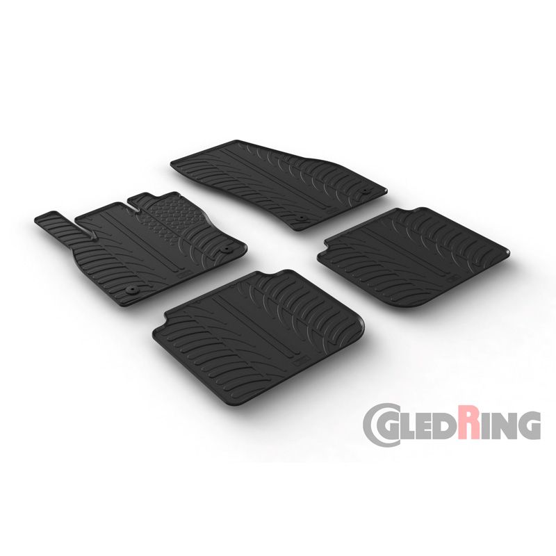 Alfombrilla goma Gledring Skoda Kodiaq 3/2017- (4 piezas+clips montaje) 