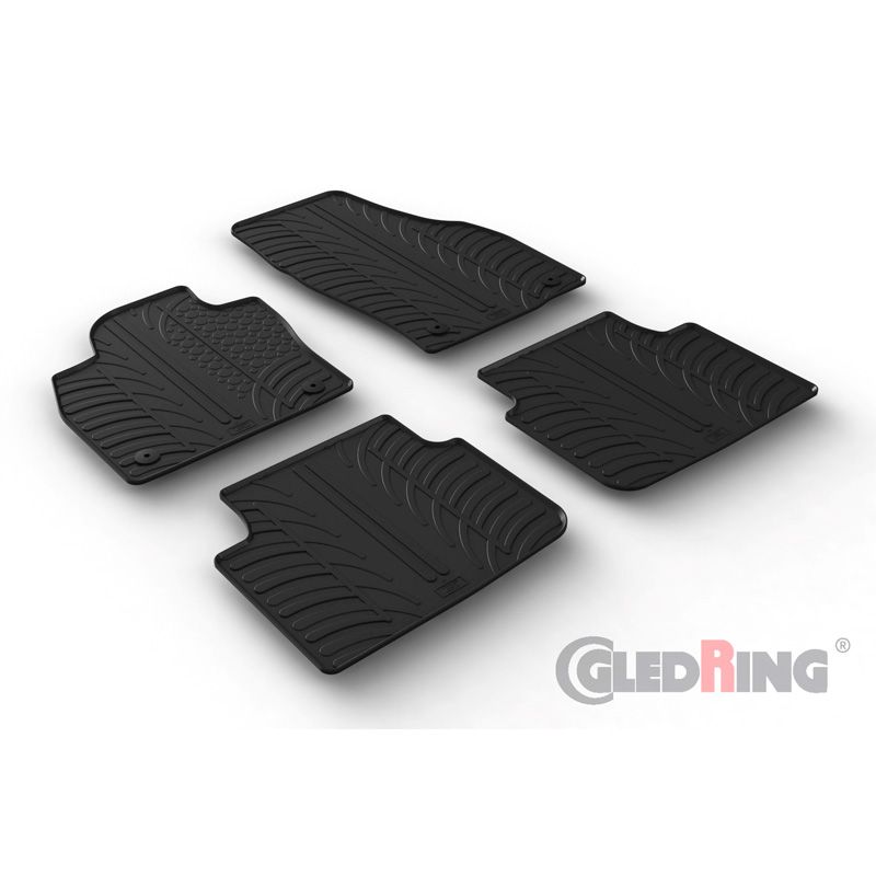 Alfombrilla goma Gledring Skoda Scala HB 5-pueras 2019- (4 piezas+clips montaje) 
