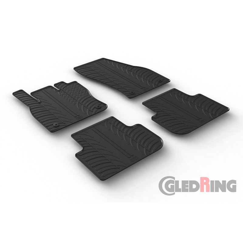Alfombrilla goma Gledring Volkswagen Tiguan 4/2016- (4 piezas+clips montaje) 