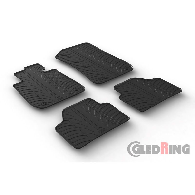 Alfombrilla goma Gledring BMW X1 2009-2015 (4 piezas+clips montaje) 