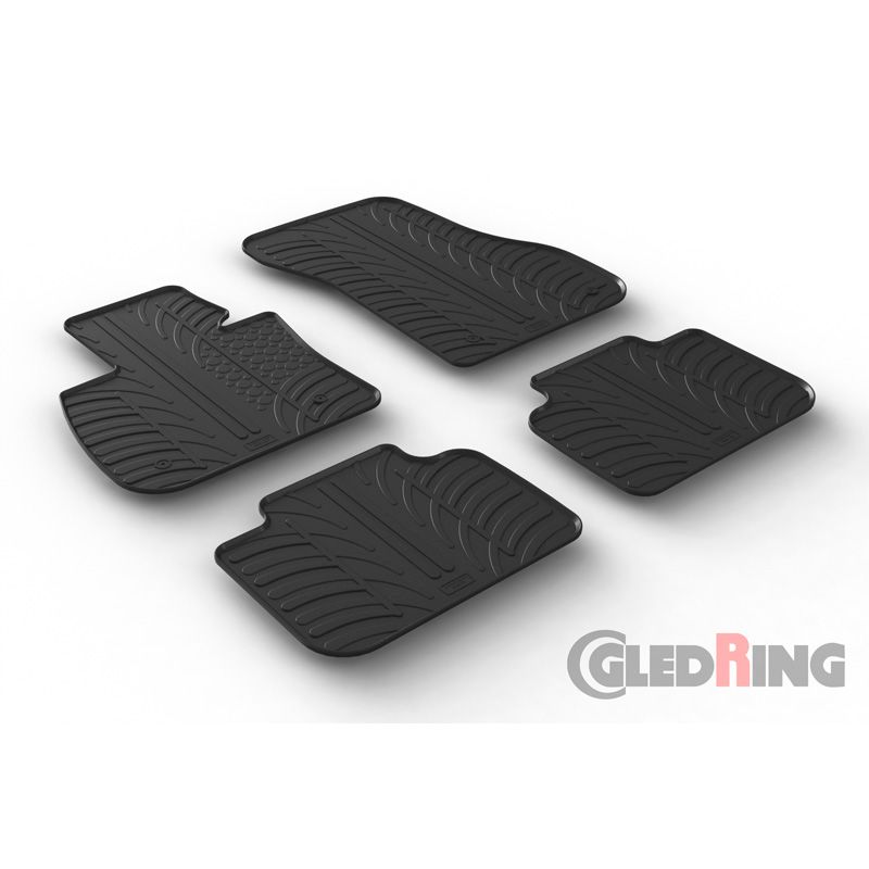 Alfombrilla goma Gledring BMW X1 F48 2015-2022 incl. Hybrid (4 piezas+clips montaje) 