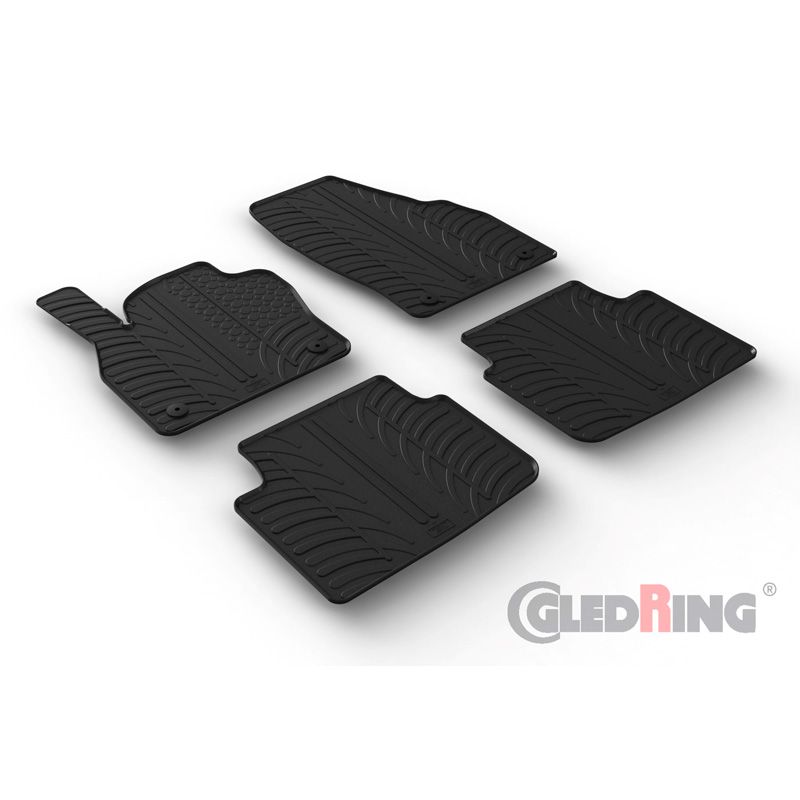 Alfombrilla goma Gledring Skoda Kamiq 9/2019- (4 piezas+clips montaje) 