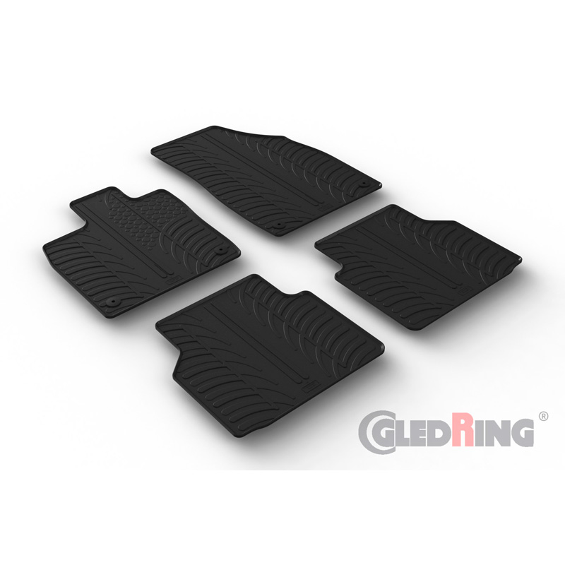 Alfombrilla goma Gledring Audi Q4 e-tron (F4B) & Sportback (F4N) 2021- (4 piezas+clips montaje) 