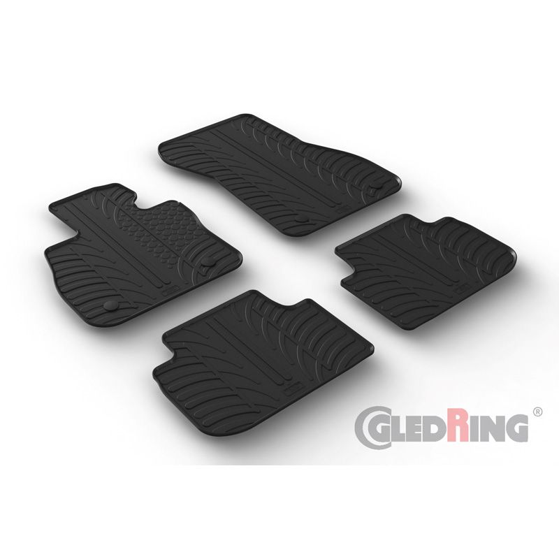 Alfombrilla goma Gledring BMW 2-Serie F44 Gran Coupe 2020- (4 piezas+clips montaje) 