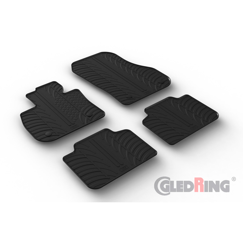 Alfombrilla goma Gledring BMW X1 (U11) 2022- (4 piezas+clips montaje) 