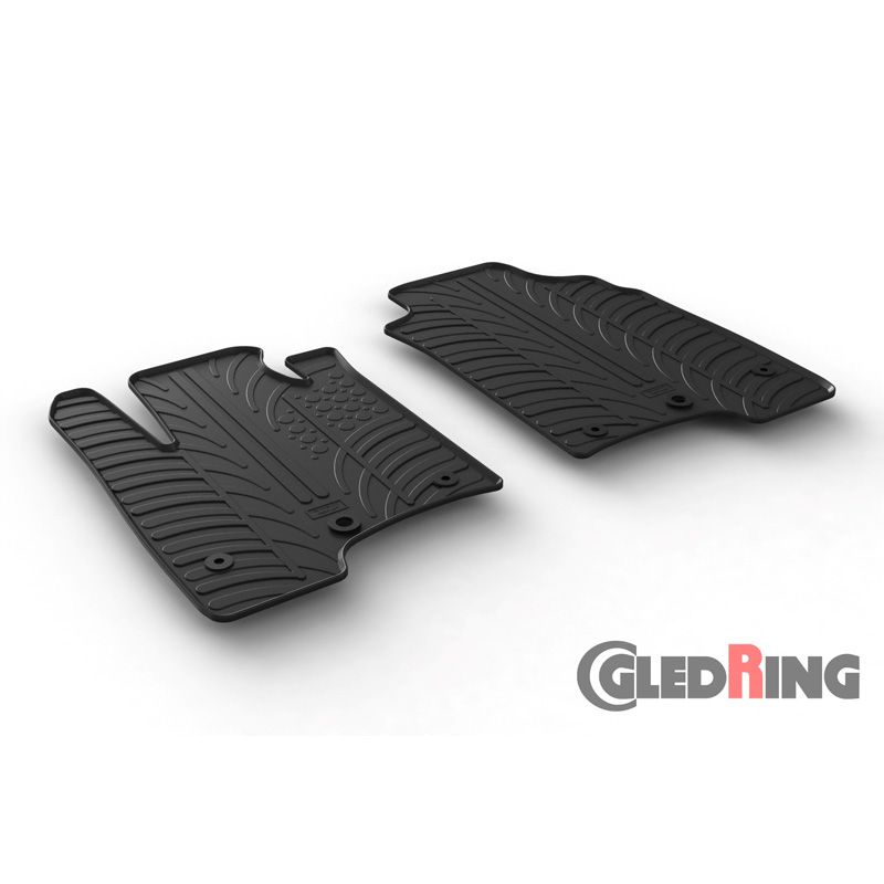 Alfombrilla goma Gledring Fiat Panda Van 2014- (2 piezas+clips montaje)