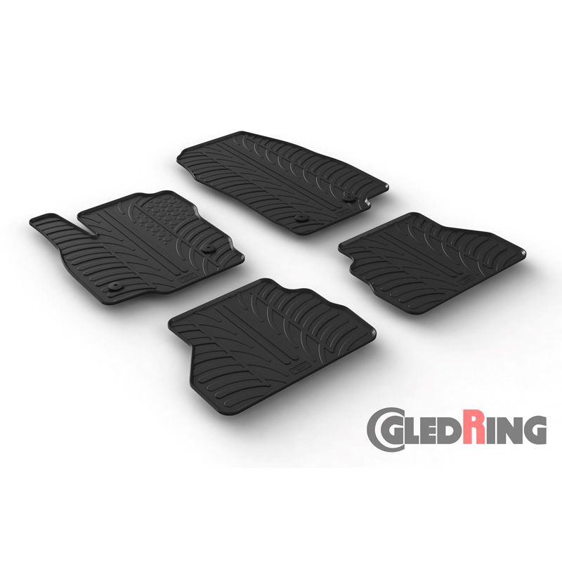 Alfombrilla goma Gledring Ford B-Max Facelift 2015- (4 piezas+clips montaje) 