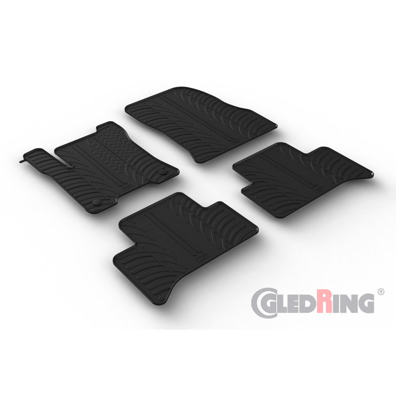 Alfombrilla goma Gledring Mercedes EQA (H243) 2021- (4 piezas+clips montaje) 