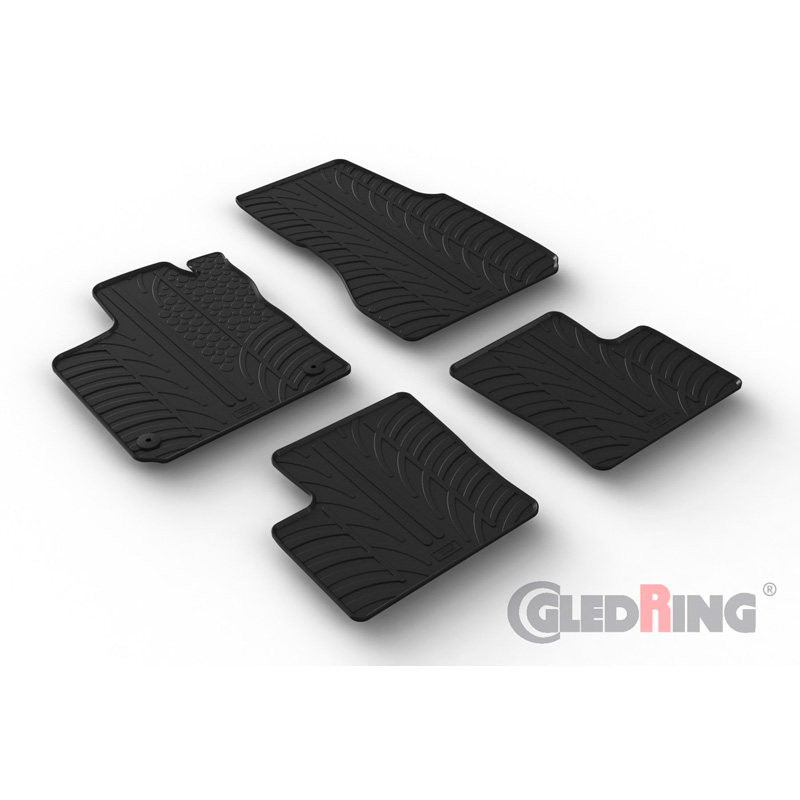 Alfombrilla goma Gledring Renault Twingo E-Tech 2020- (4 piezas+clips montaje) 