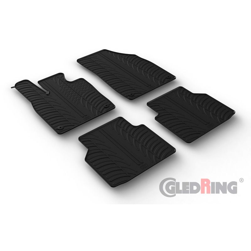 Alfombrilla goma Gledring Volkswagen ID.4 2020- & ID.5 2021- (4 piezas+clips montaje) 