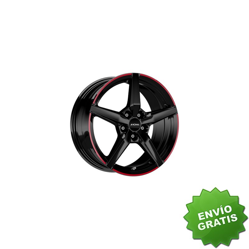 Llanta exclusiva Ronal R69 Mcr 7.5x17 Et30 5x112.0 Jetblack-red Rim