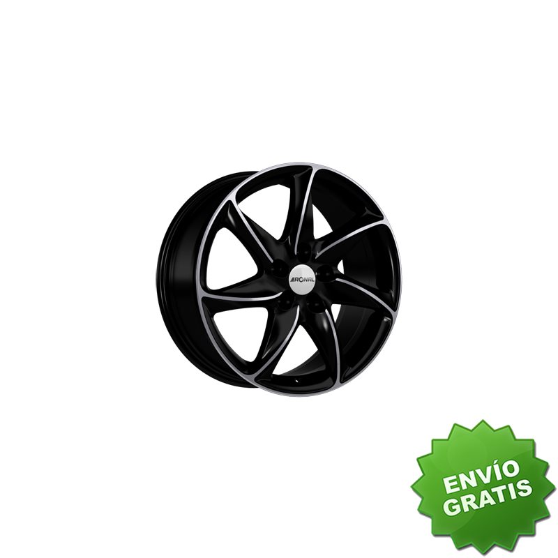 Llanta exclusiva Ronal R51 8.0x18 Et40 5x114.3 Jetblack-frente Pulido
