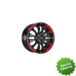 Llanta exclusiva Ronal R59 Mcr 7.5x18 Et45 5x114.3 Jetblack-mate-borde  Rojo