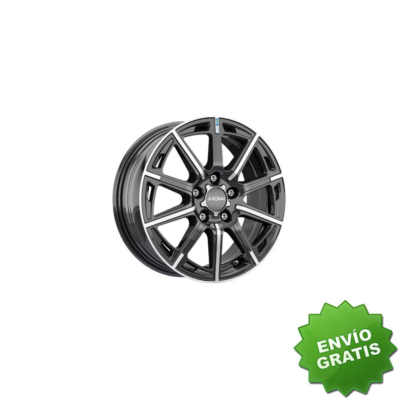 Llanta exclusiva Ronal R60-blue 6.5x16 Et40 5x114.3 Jetblack-frente Pulid O