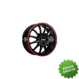 Llanta exclusiva Ronal R54 Mcr 7.0x16 Et35 4x98 Jetblack-aro Rojo