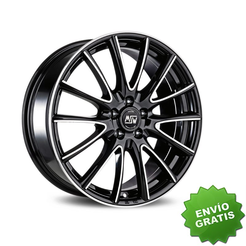 Llanta exclusiva Oz Msw 86 6.5x16 Et45 5x114.30 Black Full Polished (gbfp) Kba Nad