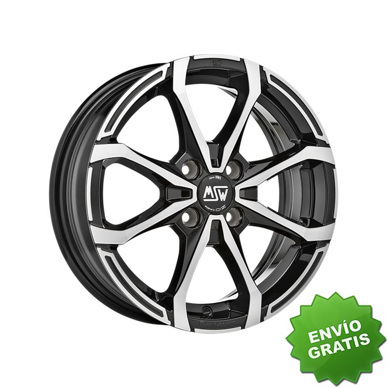 Llanta exclusiva Oz Msw X4 5.5x14 Et35 4x100 Black Full Polished (gbfp)