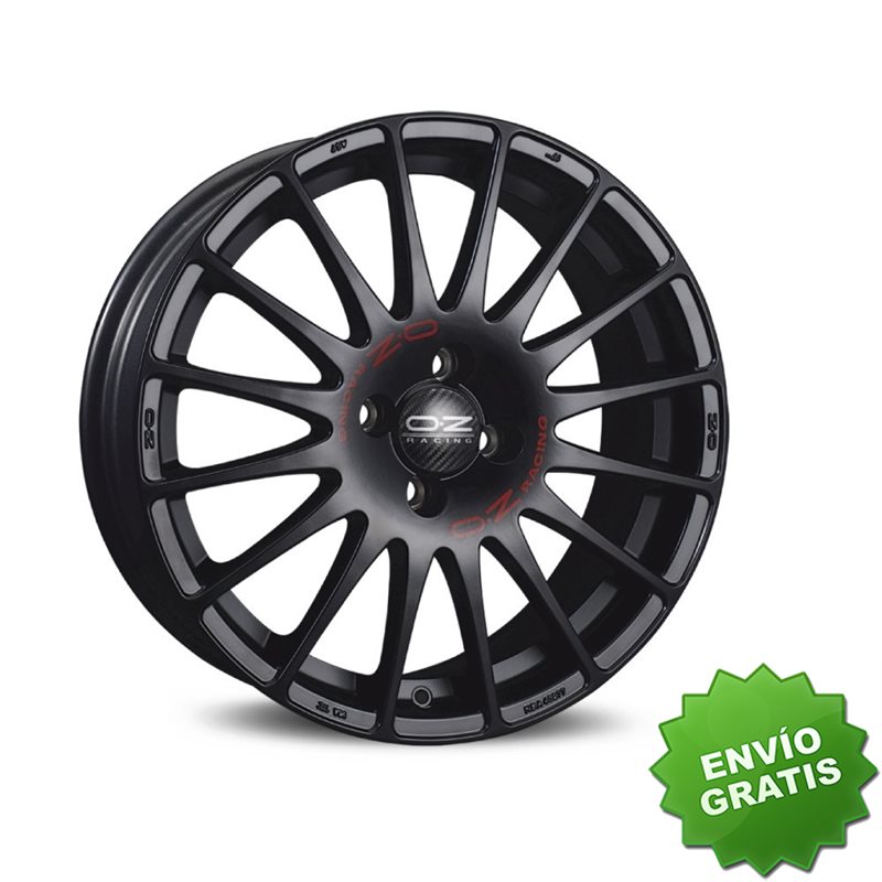 Llanta exclusiva Oz Superturismo Gt 7x17 Et48 4x108 Negro Mate Red Lettering Kba Via Nad
