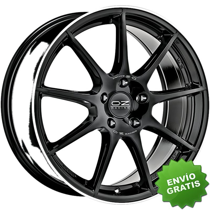 Llanta exclusiva Oz Veloce Gt 7.5x17 5x114.30 Et45 Negro Brillante+diamond Lip+silver Lettering