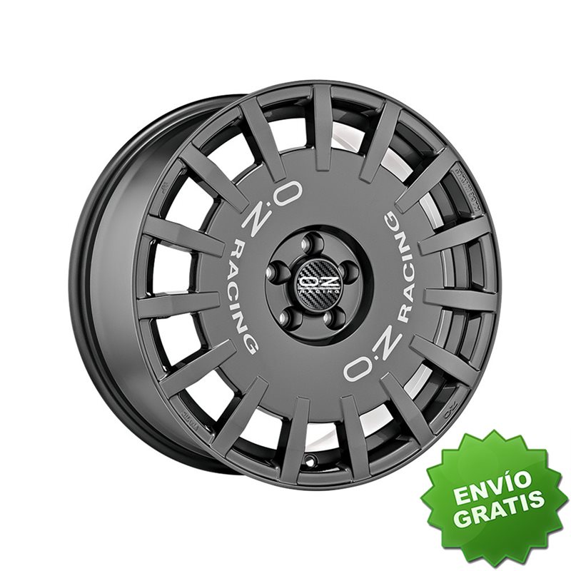 Llanta exclusiva Oz Rally Racing 7x17 Et45 5x114.30 Dark Graphite Silver Lettering
