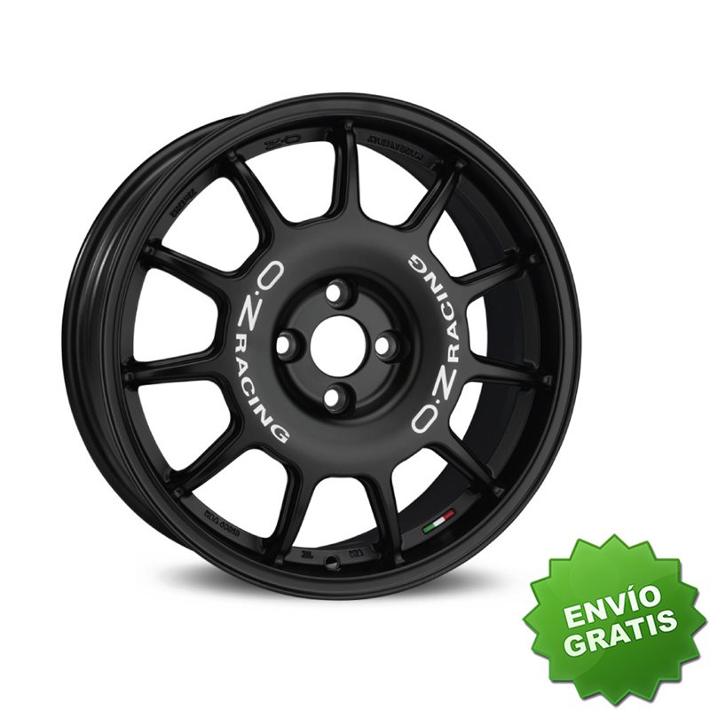 Llanta exclusiva Oz Leggenda 7x17 Et42 4x100 Matt Black White Lettering Kba Nad