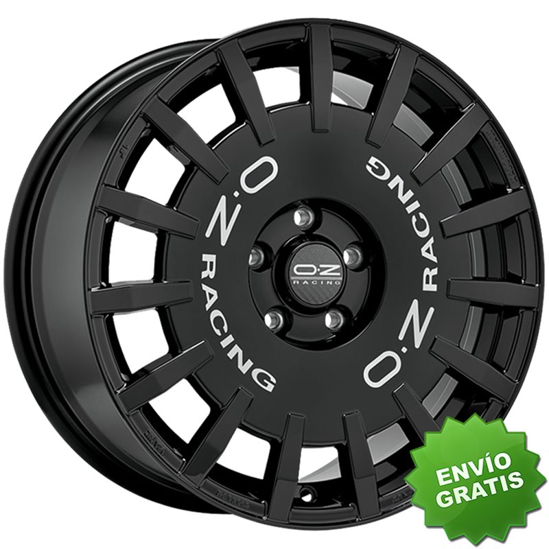 Llanta exclusiva Oz Rally Racing 8.5x19 5x108 Et45 Negro Brillante Silver Lettering