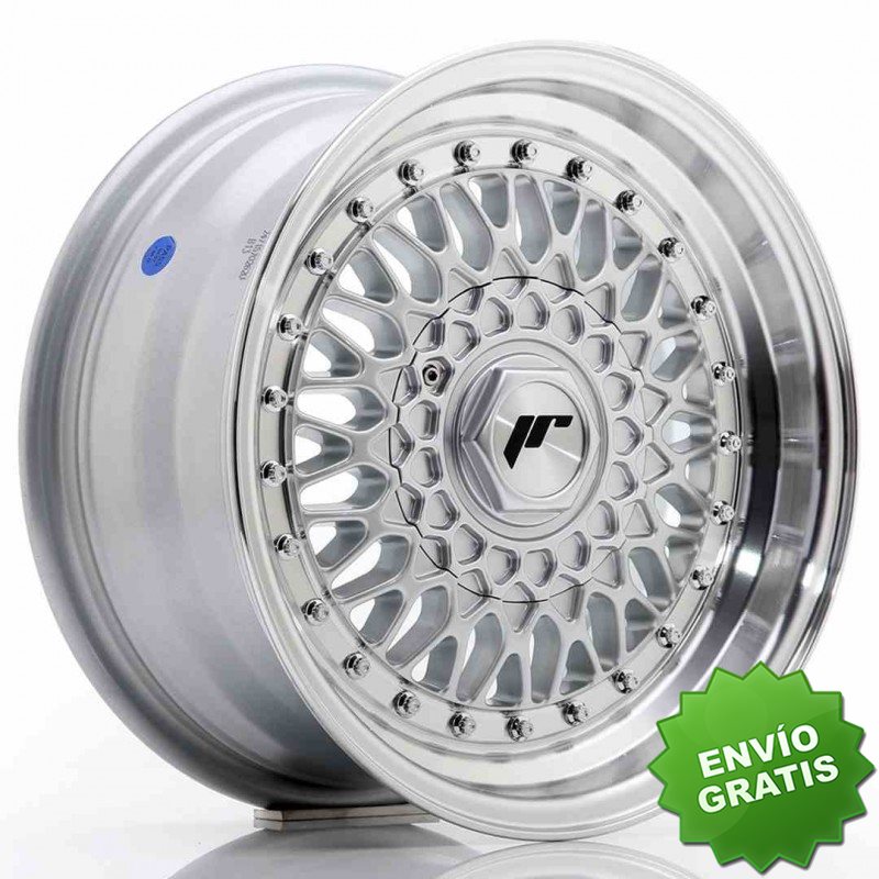 Llanta exclusiva Jr Wheels Jr9 15x7 Et20 4x100 108 Silver W Machined  Lip+silver Rivets