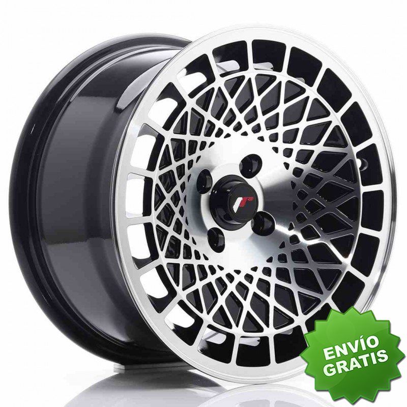 Llanta exclusiva Jr Wheels Jr14 15x8 Et20 4x100 Gloss Black Machined% 20face