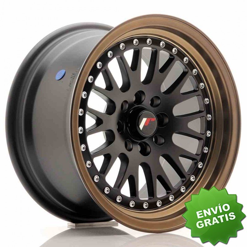 Llanta exclusiva Jr Wheels Jr10 15x8 Et20 4x100 108 Matt Black W Bron Ze Lip