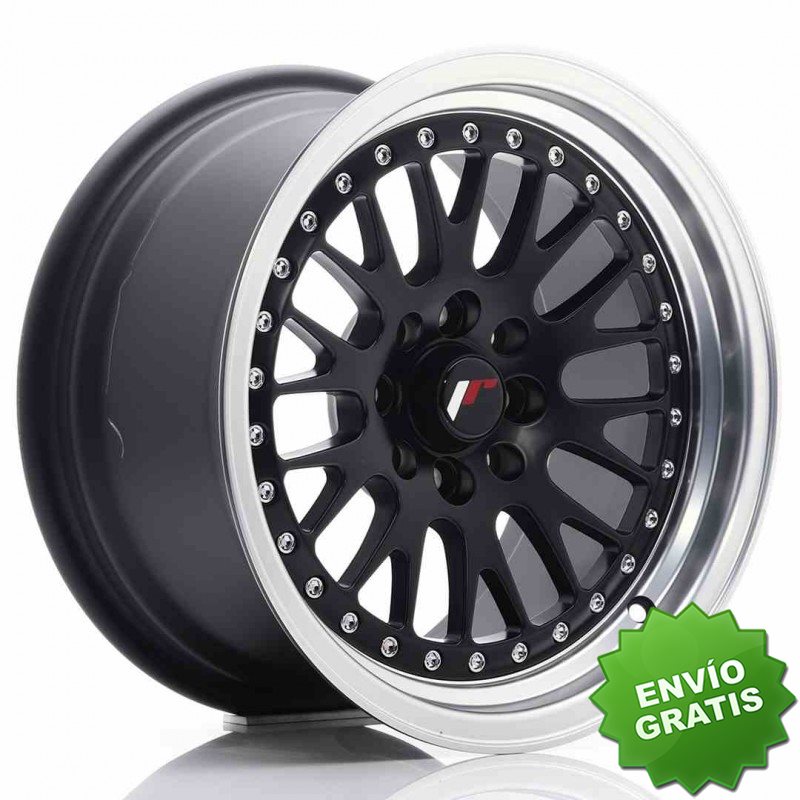 Llanta exclusiva Jr Wheels Jr10 15x8 Et20 4x100 108 Matt Black W Mach Ined Lip