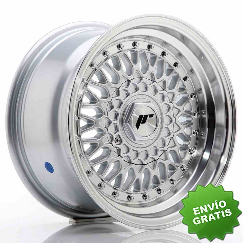 Llanta exclusiva Jr Wheels Jr9 15x8 Et20 4x100 108 Silver W Machined  Lip+silver Rivets