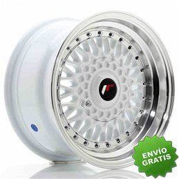 Llanta exclusiva Jr Wheels Jr9 15x8 Et20 4x100 108 White W Machined L Ip