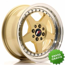 Llanta exclusiva Jr Wheels Jr6 15x7 Et35 4x100 114 Gold W Machined Li P