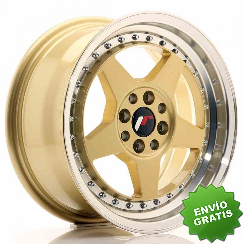 Llanta exclusiva Jr Wheels Jr6 15x7 Et35 4x100 114 Gold W Machined Li P