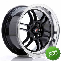 Llanta exclusiva Jr Wheels Jr7 15x8 Et35 4x100 114 Glossy Black W Mac Hined Lip